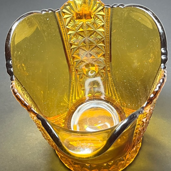 Antique EAPG Amber Water Pitcher Fan and Starburst Pattern Late 1800s Victorian - Picture 6 of 15